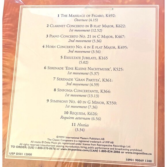 CD Mozart Musical Masterpieces CD Collection Classic Composers 2005 - Picture 3 of 4